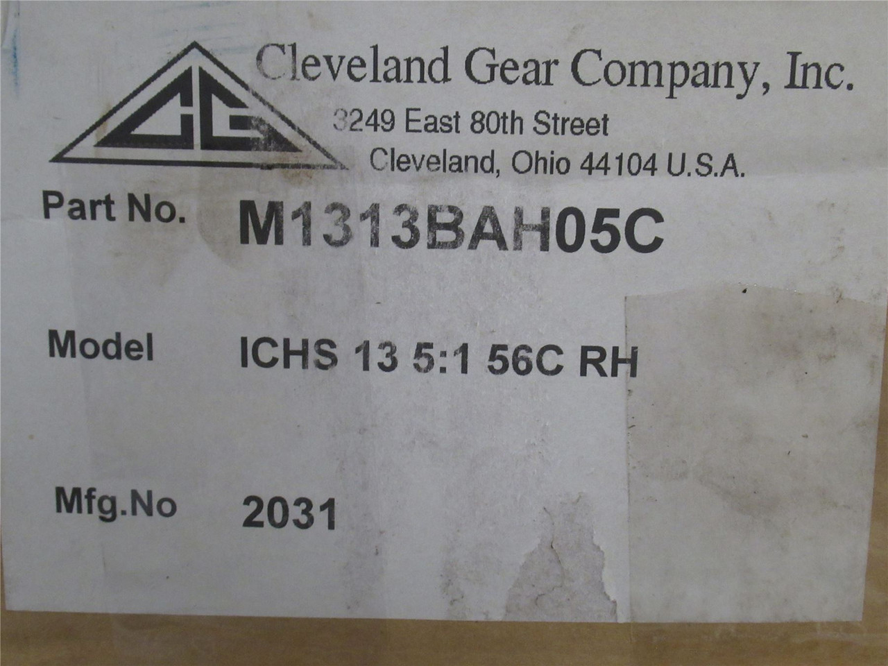 Cleveland Gear ICHS 13 5:1 56C RH; Gear Reducer; 5:1 Ratio