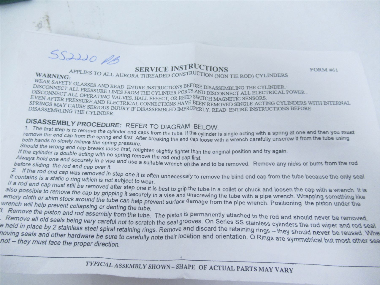 Aurora Air Products 550024; Seal Repair Kit