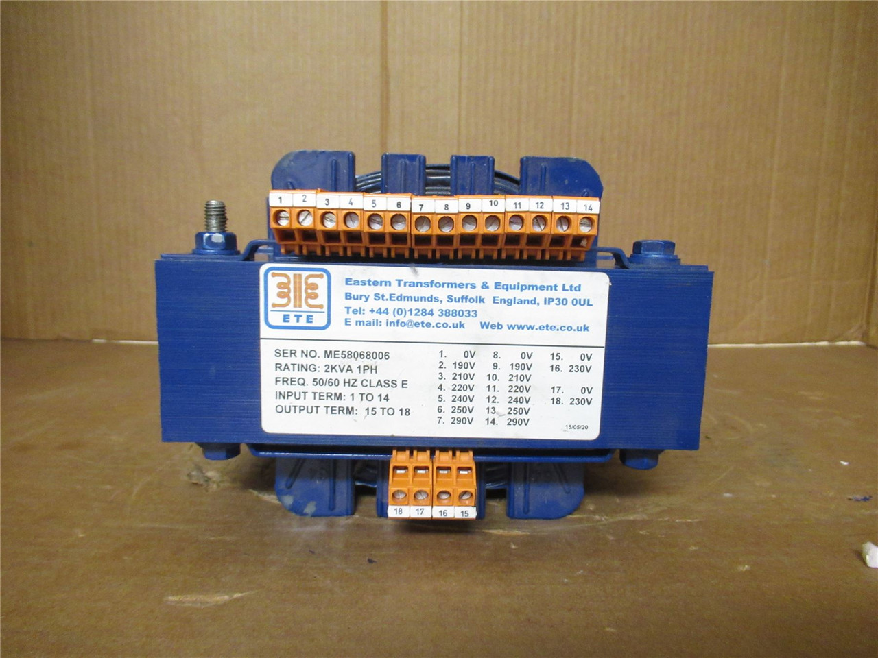 Eastern Transformer ME58068006; Transformer; 2kVA; 230-290VAC