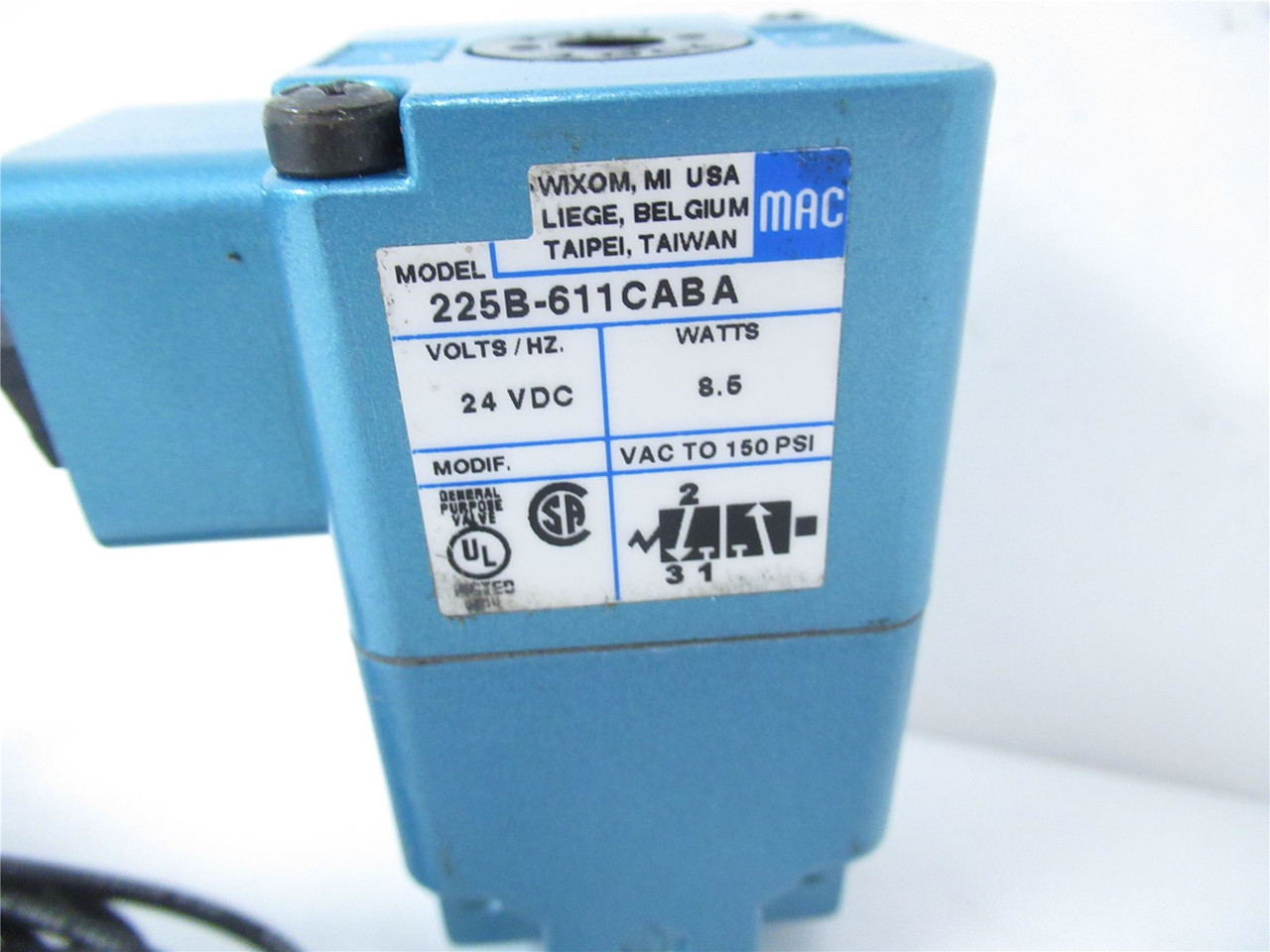 MAC 225B-611CABA; Pneumatic Solenoid Valve 24VDC