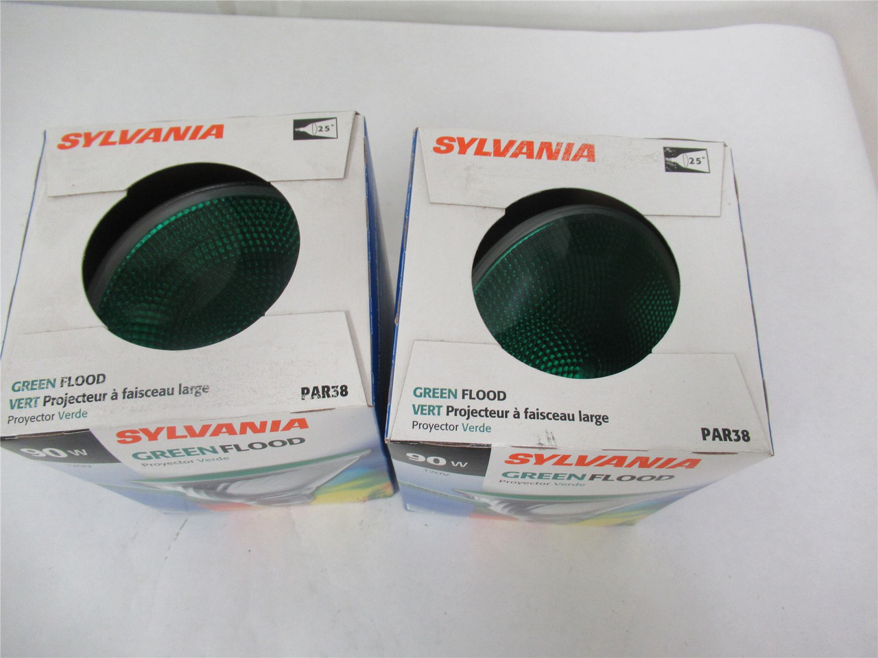 Sylvania PAR38; Lot-2 Green Flood Bulb 90W  120V