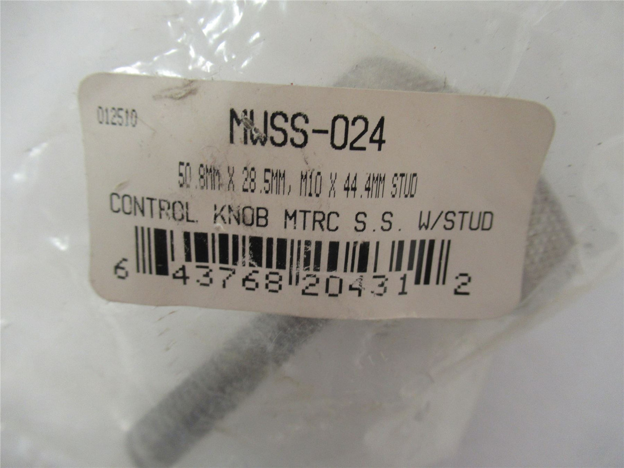 McMaster Carr MWSS-024; Knob Handle Round SST M10x1 3/4"