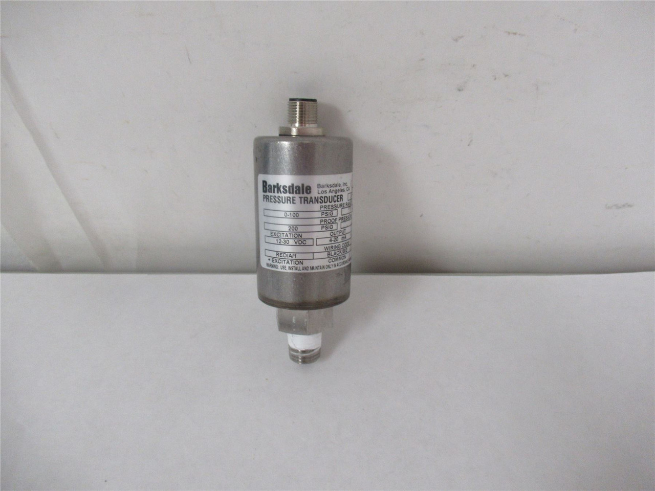 Barksdale 425T4-04; Pressure Transducer 0-100 PSIG 12-30VDC