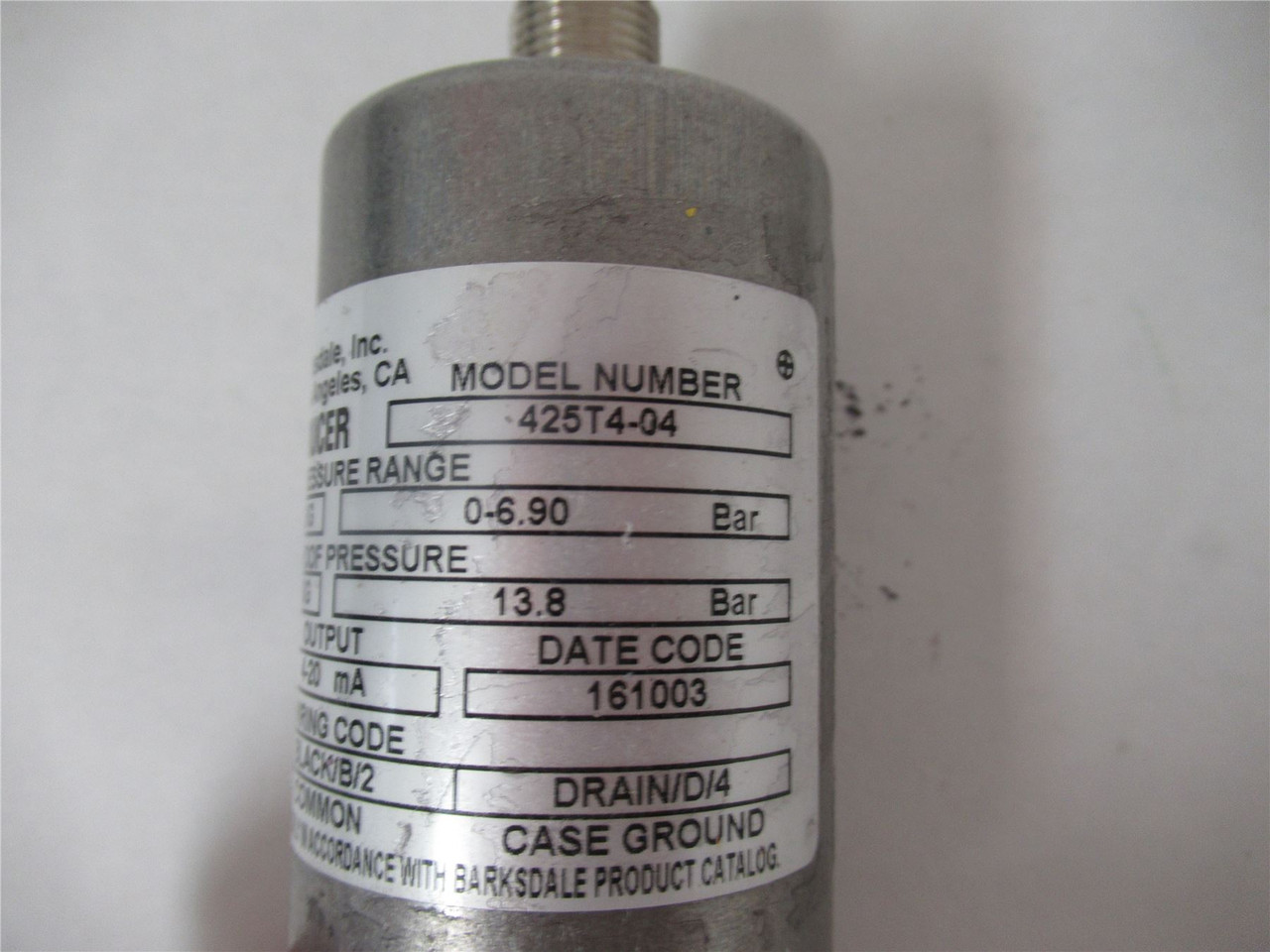 Barksdale 425T4-04; Pressure Transducer 0-100 PSIG 12-30VDC