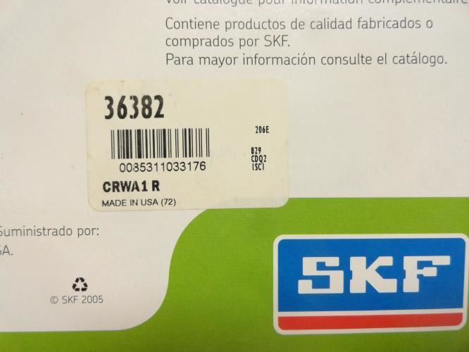 SKF 36382; Oil Seal; 3-5/8" ID x 5-1/4" OD x 3/8" Wide