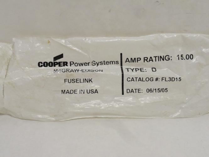 Cooper FL3D15; Removable Buttonhead Fuse Link 15A; 23" Long