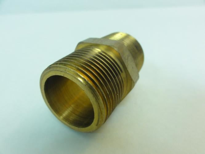 MFG- 5404-12-12-B; Brass Hex Nipple; 1" MNPT x 1" MNPT