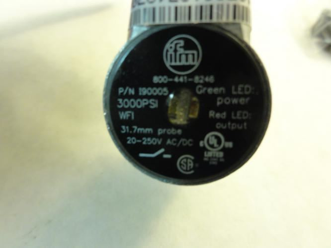 IFM I90005; Inductive Cylinder Sensor; 3000PSI; 20-250VAC/DC
