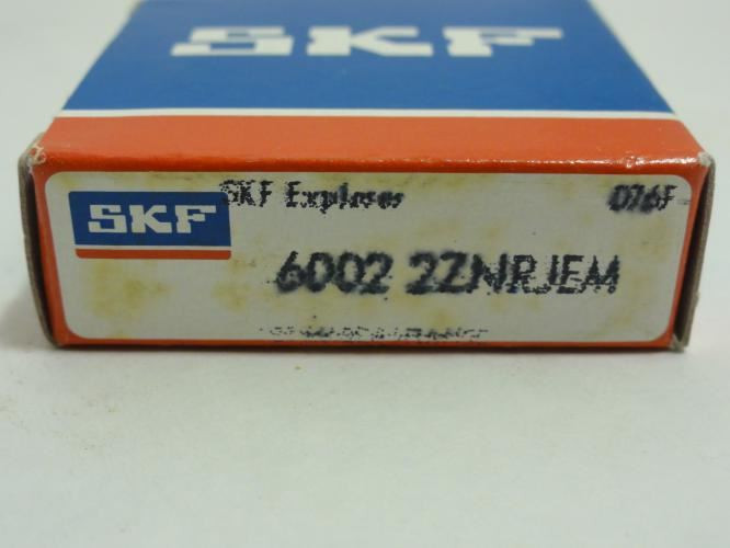 SKF 6002 2ZNRJEM ; Ball Bearing; 15mm ID x 32mm OD x 9mm Wide