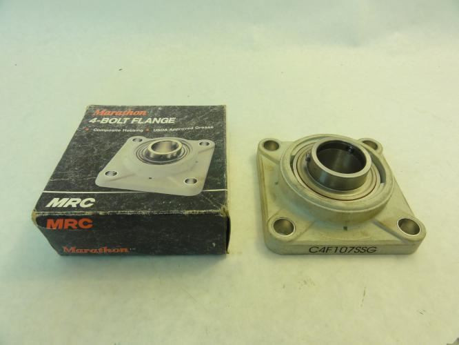 MRC C4F107SSG; Flange Bearing; 4-Bolt; 1-7/16"ID; SS