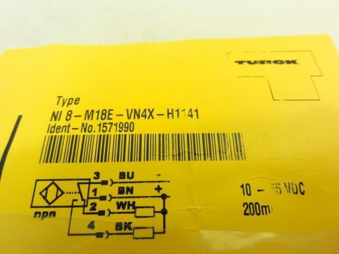 Turck NI 8-M18E-VN4X-H1141; Proximity Sensor; 10-65VDC; 200mA
