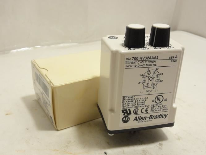 Allen-Bradley 700-HV32AAA2; Timer Relay; 0.1s~10s; 10A; 240VAC