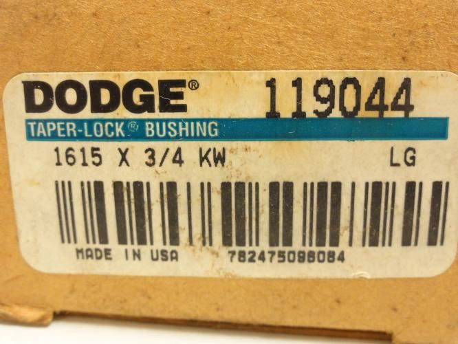 Dodge 119044; Taper-Lock Bushing # 1615; 3/4"ID
