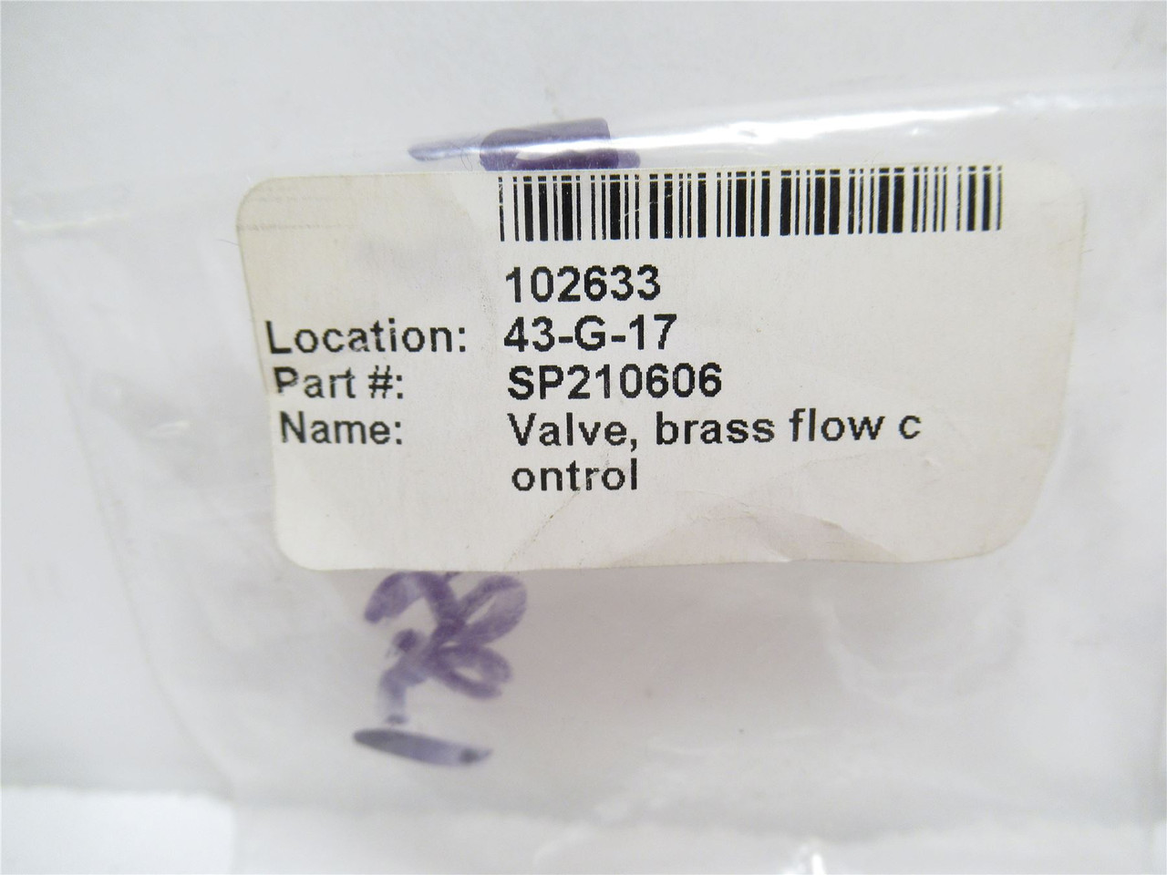 Videojet CS-2187; Adjustable Needle Valve; 1/8NPT; Brass