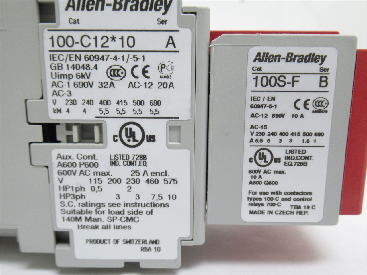 Allen-Bradley 100S-C12D14C; Contactor 12A; 600VAC; Coil: 120V