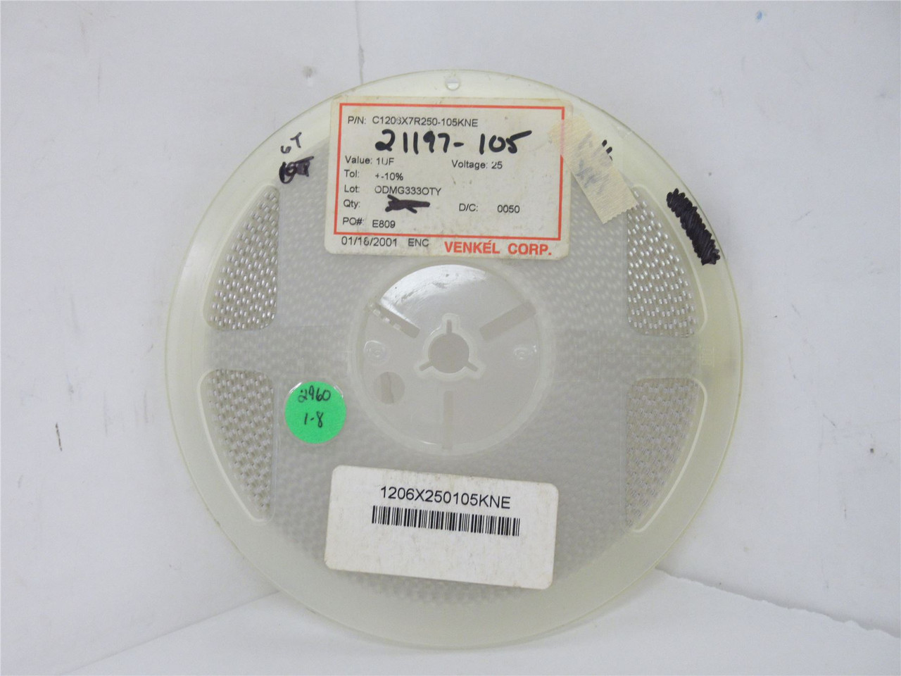 Venkel C1206X7R250-105KNE; Lot-2800 Chip Capacitor; 25V