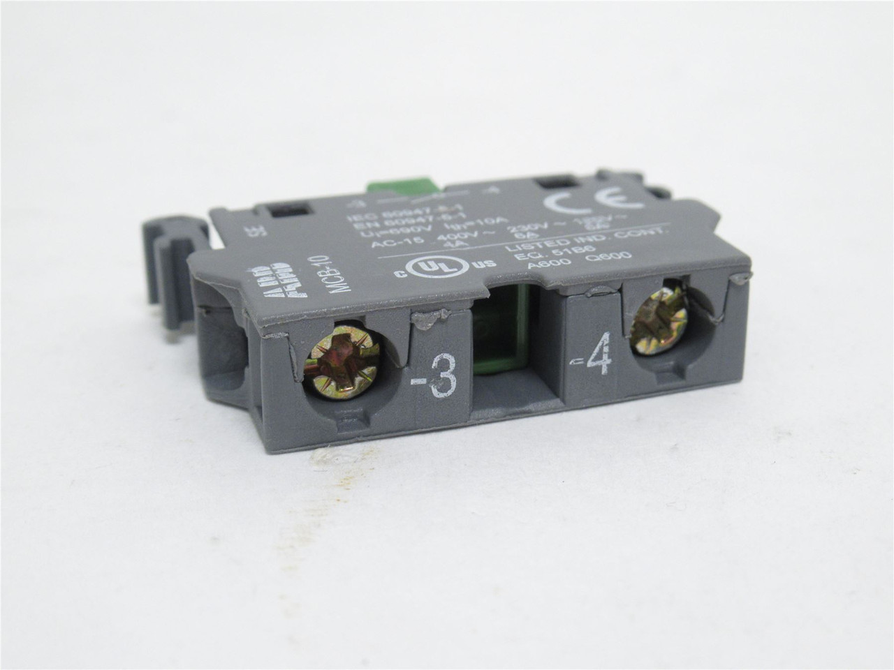 ABB MCB-10; Contact Block; 6A; 120VAC; SPST; 1-NO