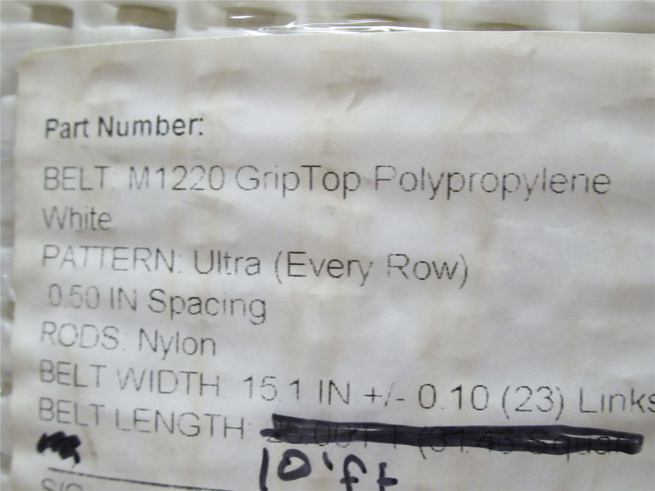 Habasit HPM1220GTWPP15-10'; Conveyor Belt;M1220 15.1"W x 10'L