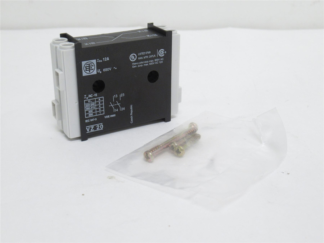 Telemecanique VZ20; Auxiliary Attachment Contact; 2-NO