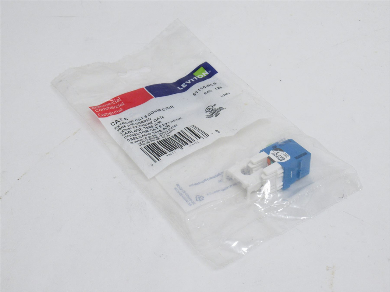 Levitron 61110-RL6; eXtreme Cat 6 QuickPort Jack; Blue