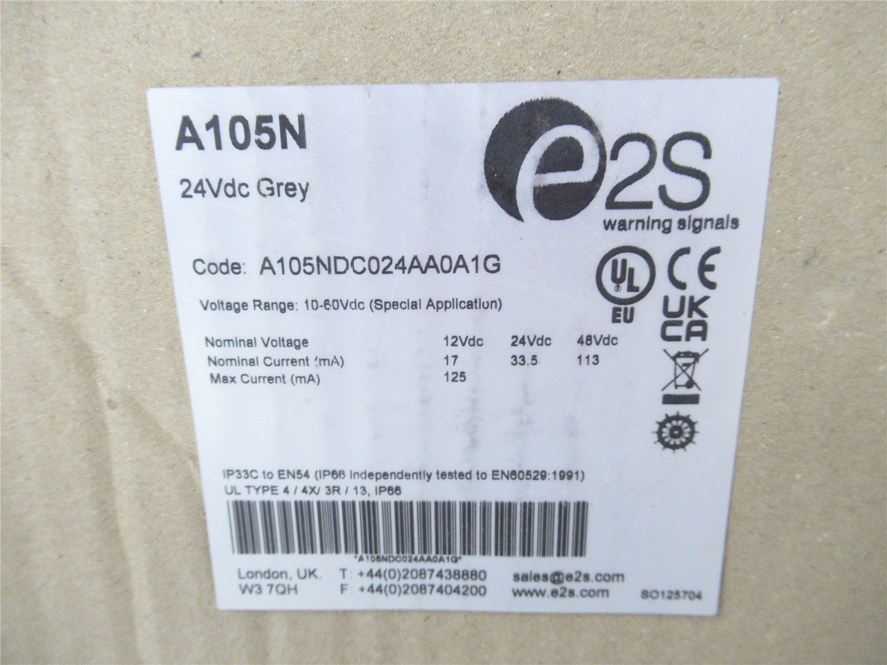 E2S A105N; Alarm Warning Signal 10-60Vdc A105NDC024AA0A1G