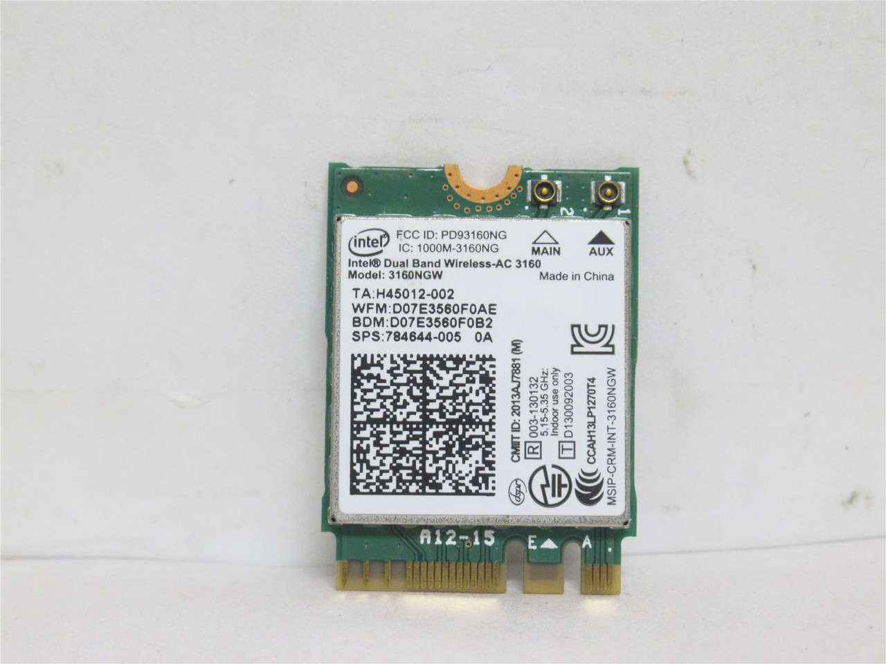 Intel 784644-005 ; Intel Dual Band Wireless-AC 3160 Chip