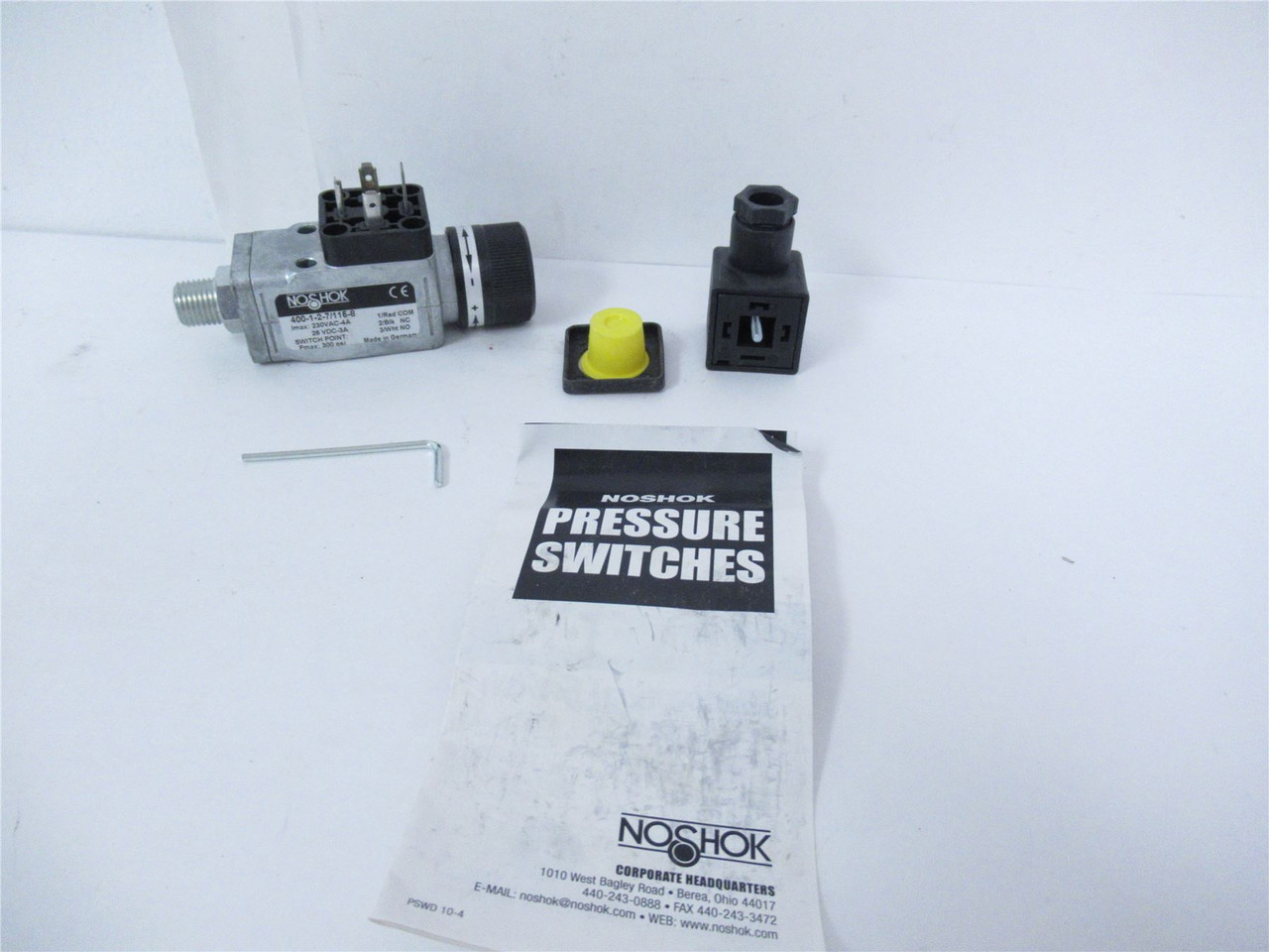 Noshok 400-1-2-7/115-8; Pressure Switch 230VAC-4A 28 VDC-3A