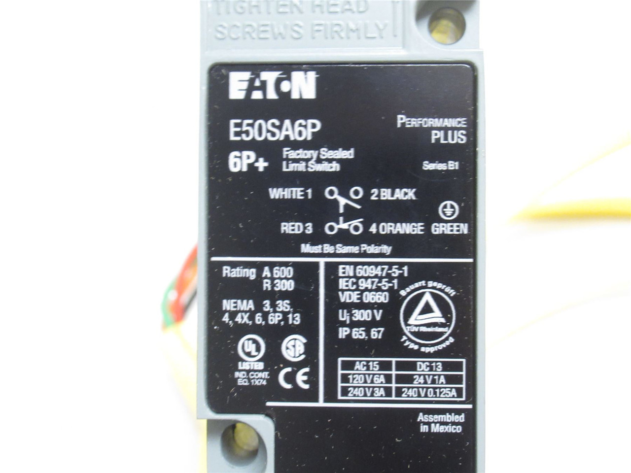 Eaton E50AW16PY1; Limit Switch; Heavy Duty; 3A; 240VAC