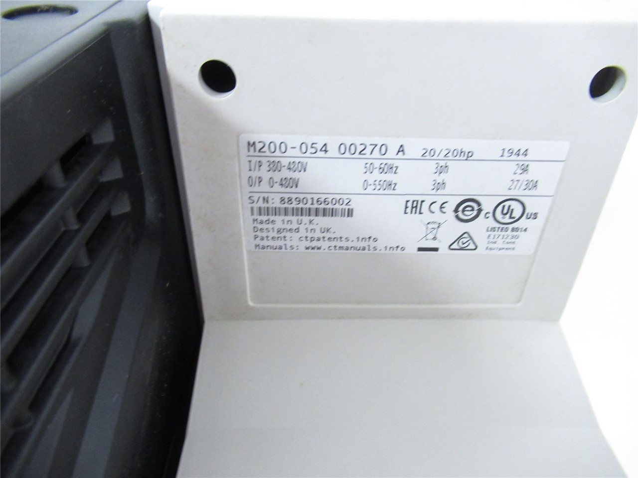 Nidec M200-05400270A10101AB100; AC Drive 20HP IN-480V 29A 3ph