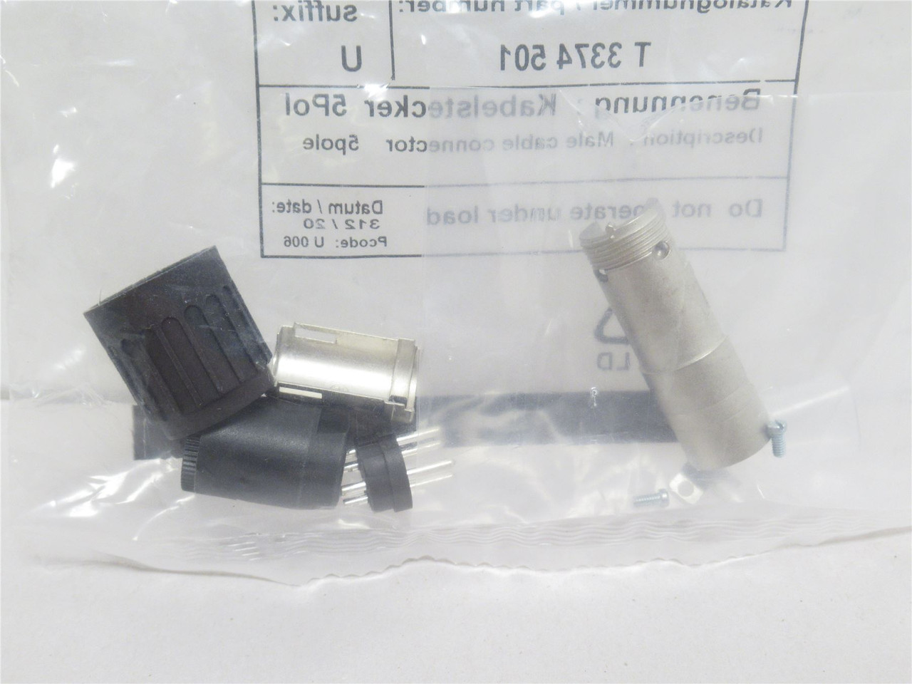 Amphenol T3374501U; Male Circular Connector Plug; 5-Position