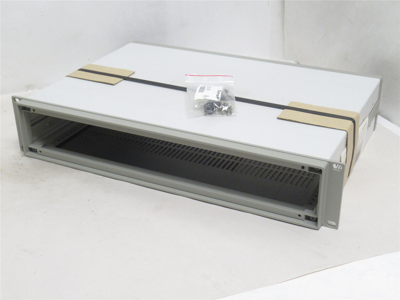 Schroff 10828-072; Metal Chassis 12.382"L x 17.559"W x 3.465"H