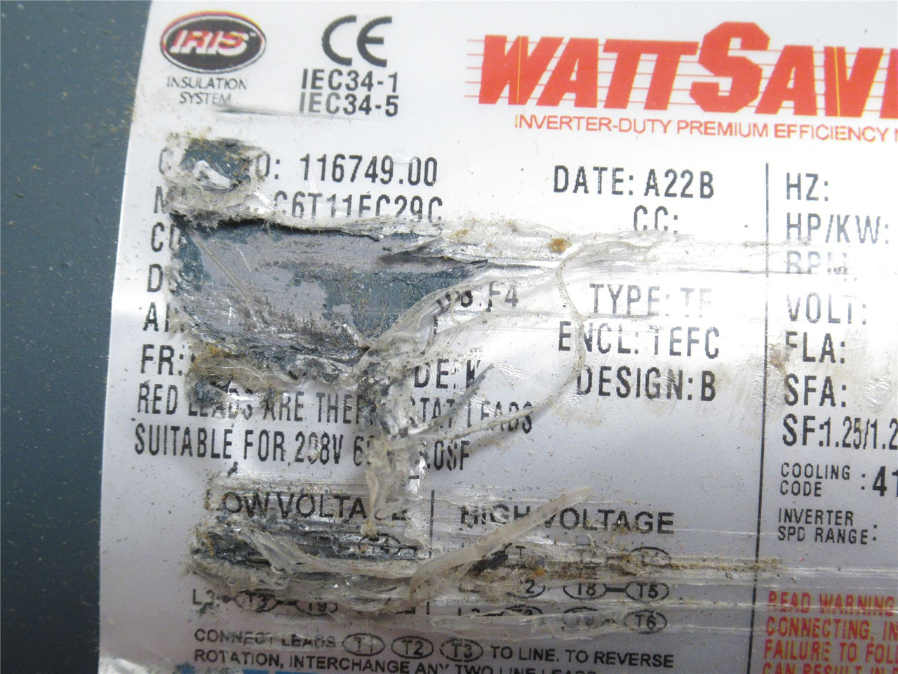 Leeson C6T11FC29C; AC Motor 116749.00; 1HP; 230/460V; 1170RPM; 3PH