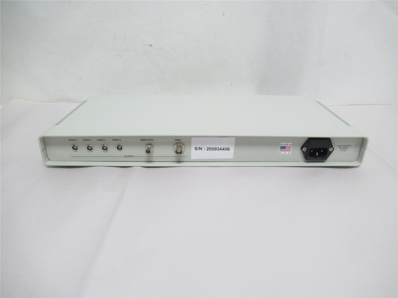 TDK 34401-RX; Audio/Visual Fiber Converter-Receiver; 100-230VAC