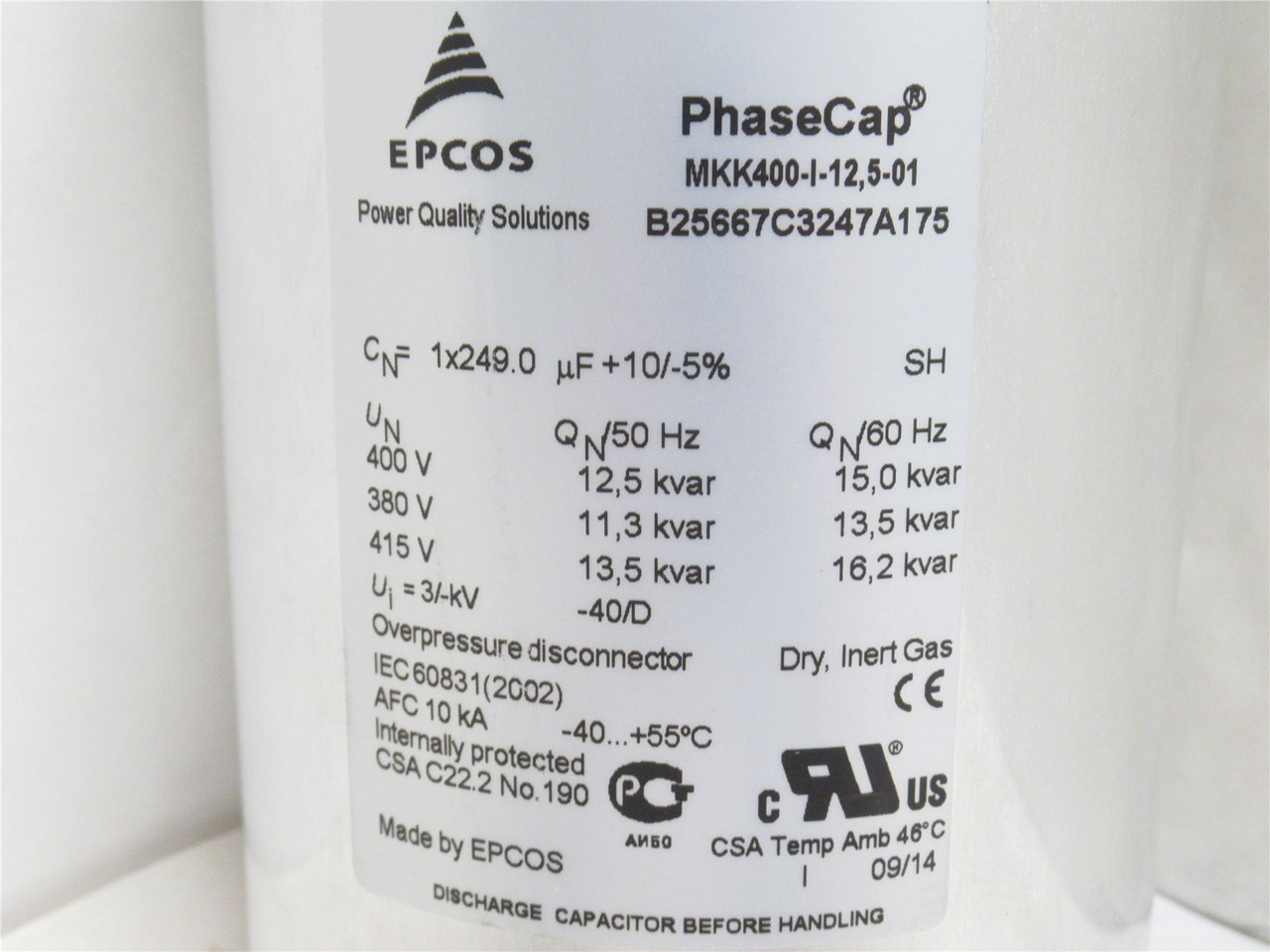 TDK B25667C3247A175;  Film Capacitor 400V 249uF; Polypropylene