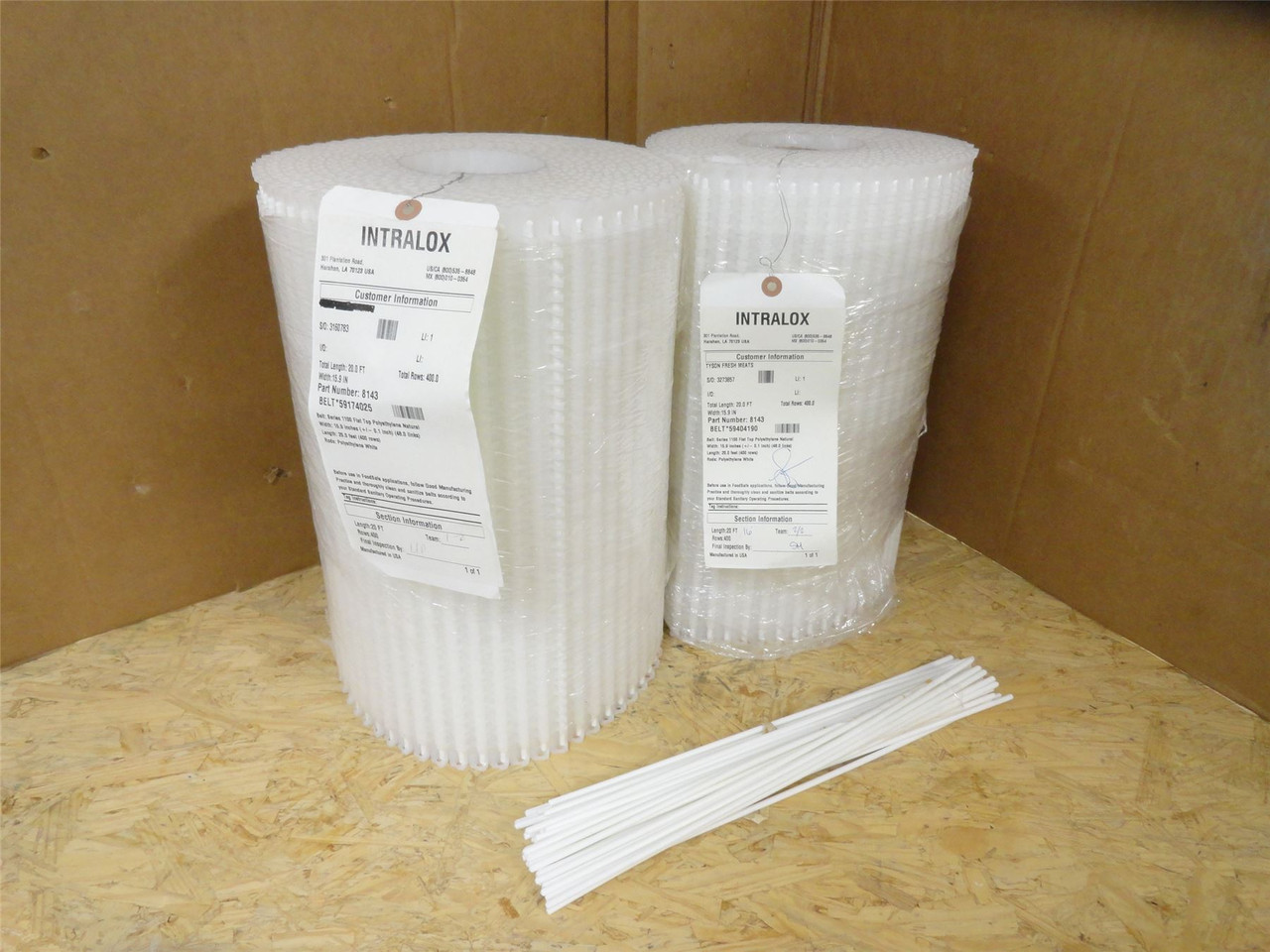 Intralox S1100-16-36; Lot-2 Flat Top Belting 16"Wx36'L-total