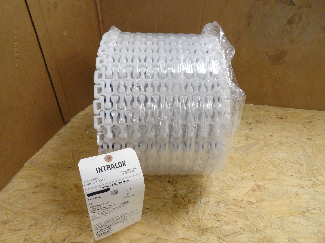 Intralox S2200-10-20; Flush Grid Belt; 10" Wide x 20' Long