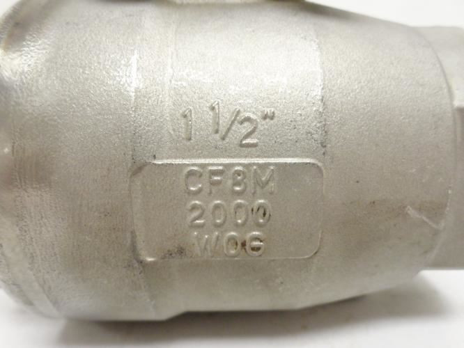 KM Contromatics KF8200OVLM3J; Inline Ball Valve; SS; 1-1/2"NPT