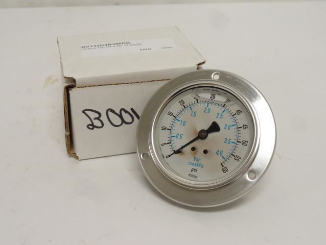 ENFM RV132D3N306KG; Liquid Filled Gauge; SS; 0~60psi; 1/4 MNPT