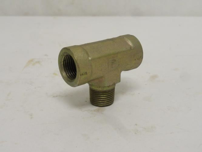 Parker 6-6-6 MBT-S; Male Branch Tee; 3/8 MNPT x 3/8 FNPT (x2)