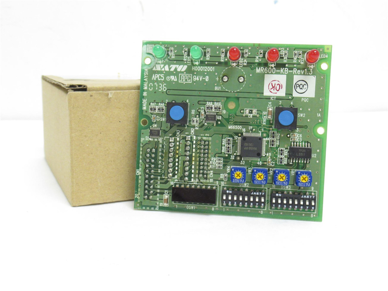 Sato RJ1721600; Operators Display Panel; DSW; PCBA; MR600-KB