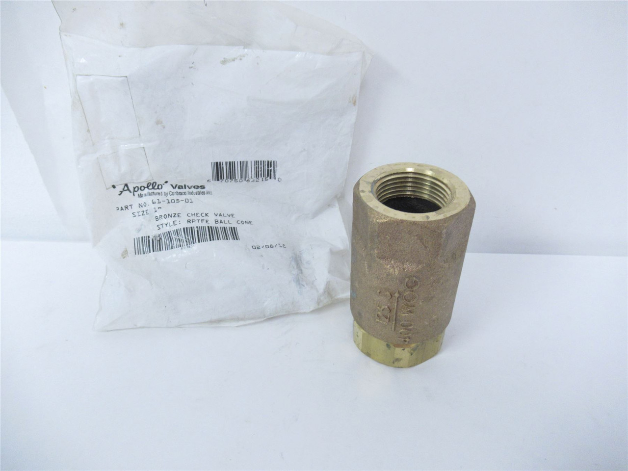 Apollo 61-105-01; Valve Bronze Check 1" RPTFE Ball Cone