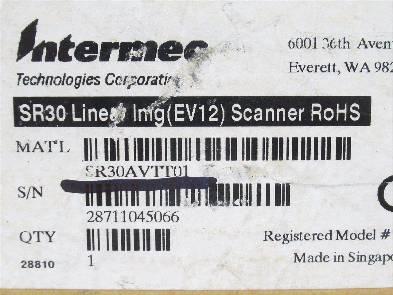 Intermec SR30; Handheld Barcode Scanner/Reader