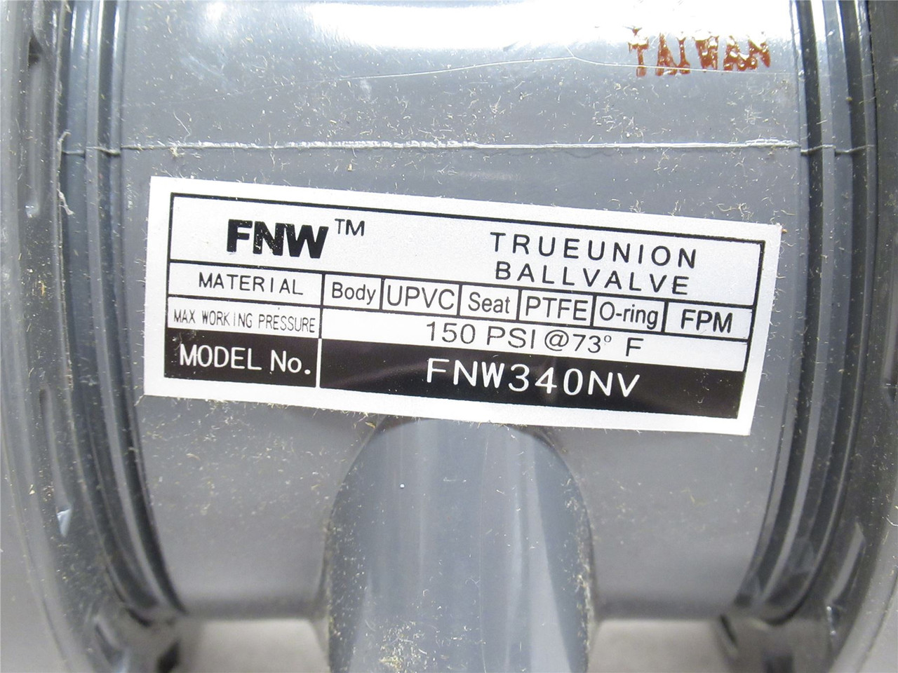 FNW FNW340NV; PVC Full Port True-Union Ball Valve; 1-1/2"