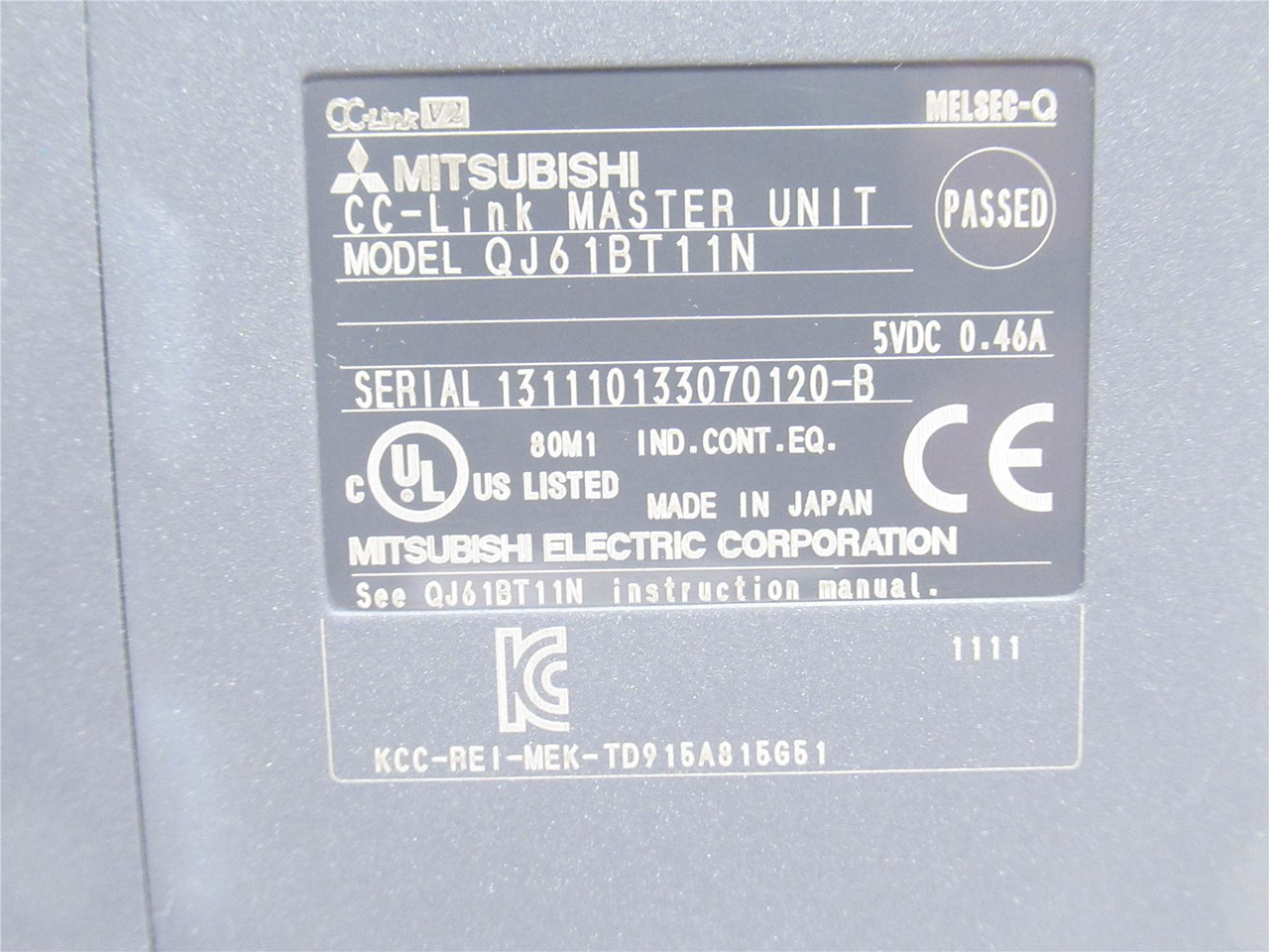 Mitsubishi QJ61BT11N; CC-Link V2 Master Unit; 5VDC