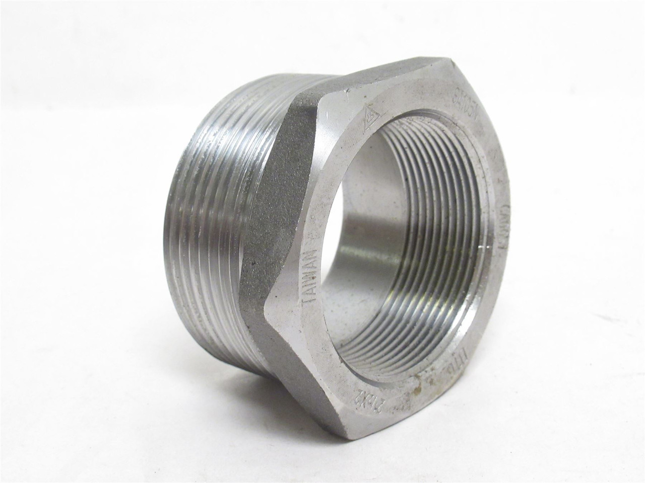 MFG- 42HB3024020; Steel Hex Reducer Bushing; 2-1/2NPT x 2NPT