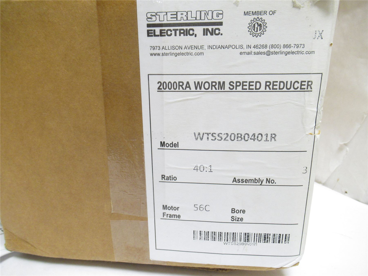 Sterling WTSS20B0401R; WeighTec Gear Reducer; SS; 40:1 Ratio