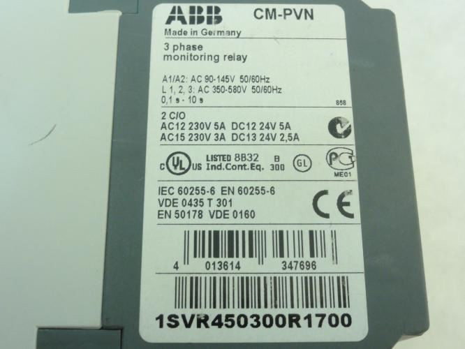 ABB 1SVR450300R1700; Monitoring Relay; 580VAC 3PH