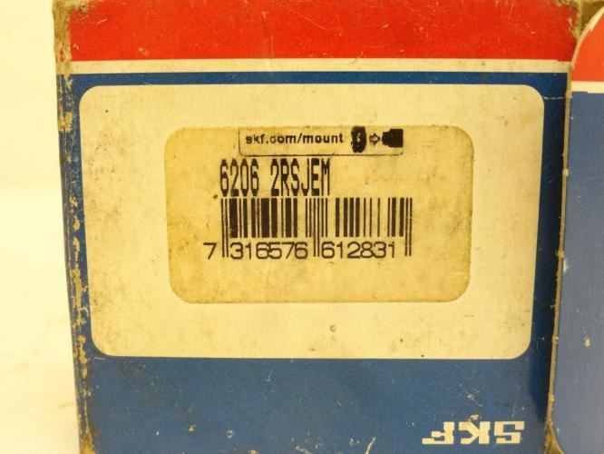 SKF 6206-2RSJEM; Ball Bearing; 30mmID x 62mmOD x 16mm Wide