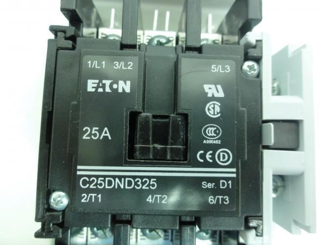 Eaton C25DGY4; Contactor 25A; 600V; 3P; Coil: 24VAC