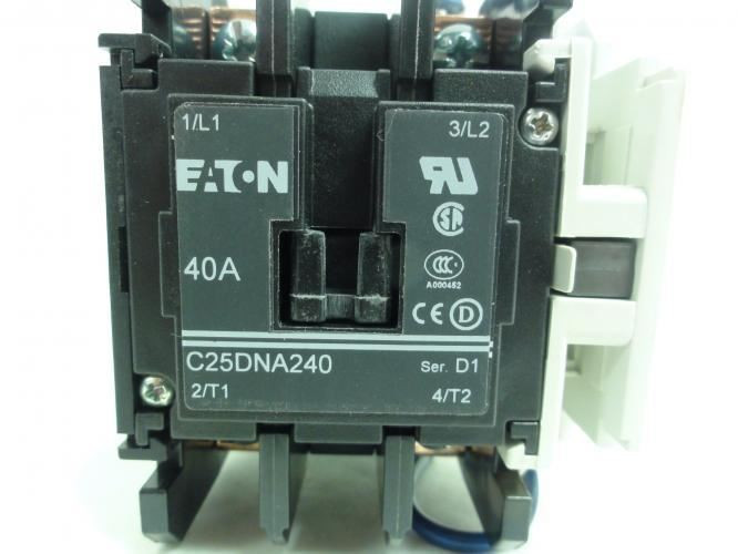 Eaton C25DNA2401W; Contactor 40A; 600V; 2P; Coil: 48VDC